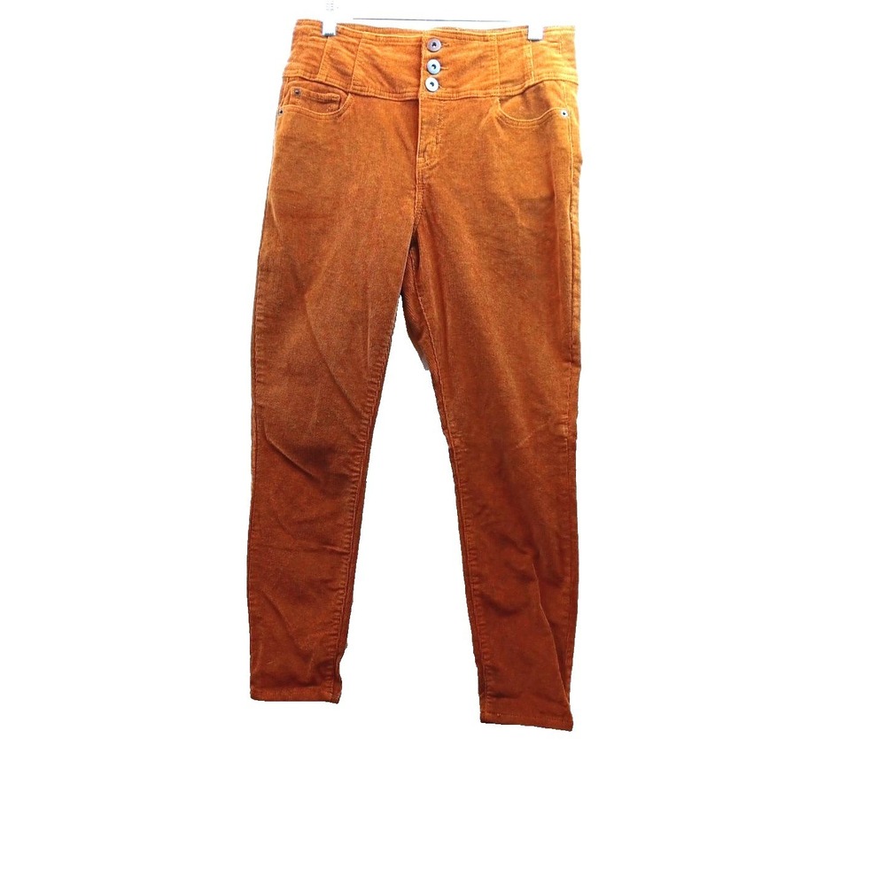 No Boundaries Corduroy Pants Womans 7 Brown High Rise Sculpting Skinny Leg